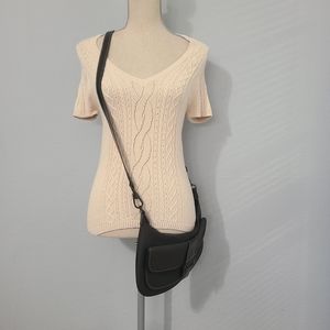 Longchamp Brown Canvas Crossbody Bag‎